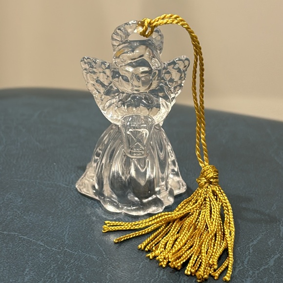 Vintage Gorham set of three crystal angel ornaments with gold tassels - Picture 3 of 12
